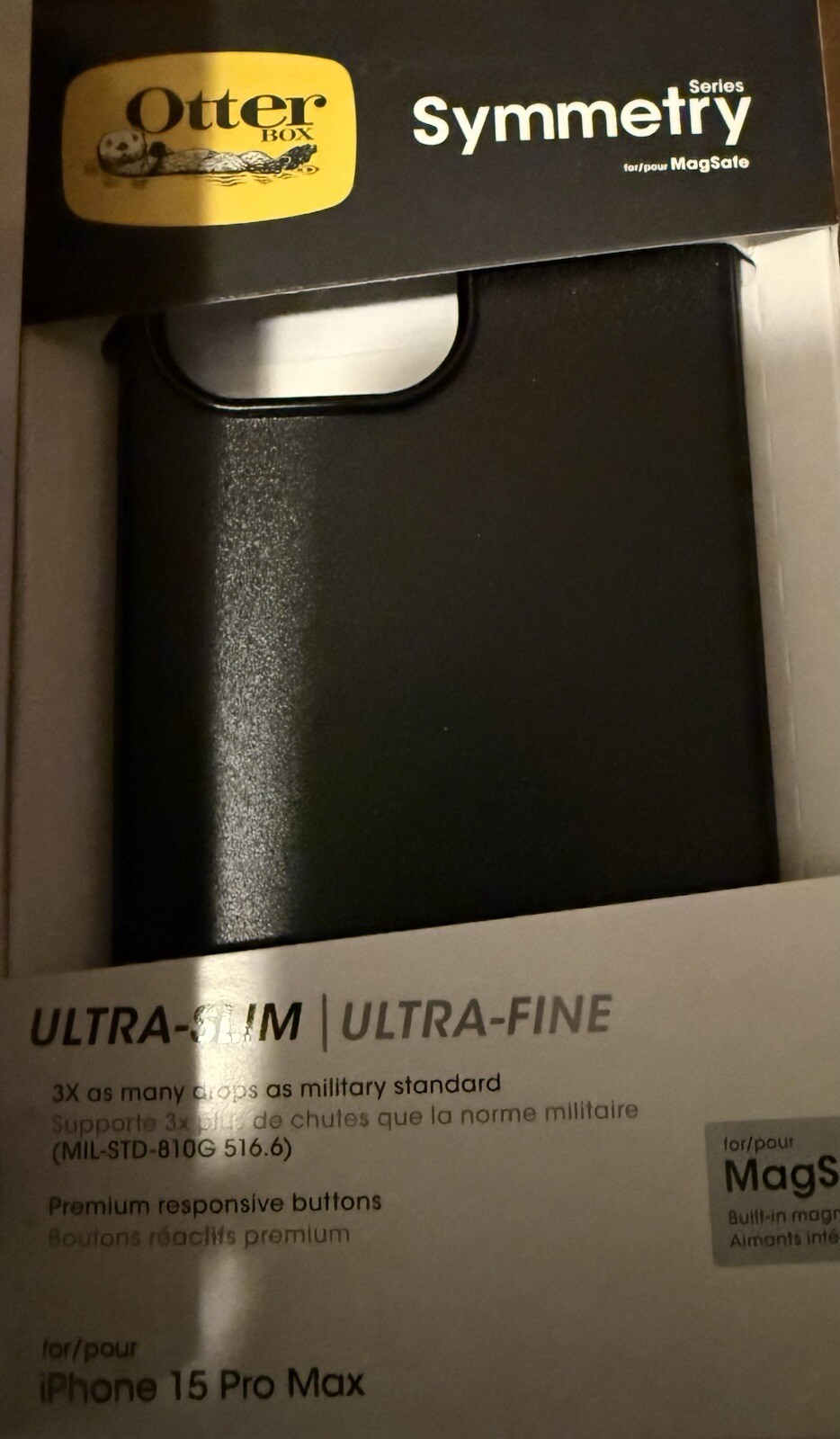 Otterbox Symmetry Series Case For iPhone 15 Pro Max BLACK 