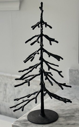 LARGE Pottery Barn BRONZE SCULPTED TREE RUSTIC DECOR Holiday Reindeer Table Top - 第 1/6 張圖片