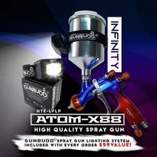 ATOM X88 INFINITY-Professional Spray Car Paint Gun For Cars 1.3 & 1.4 TIP Kit!