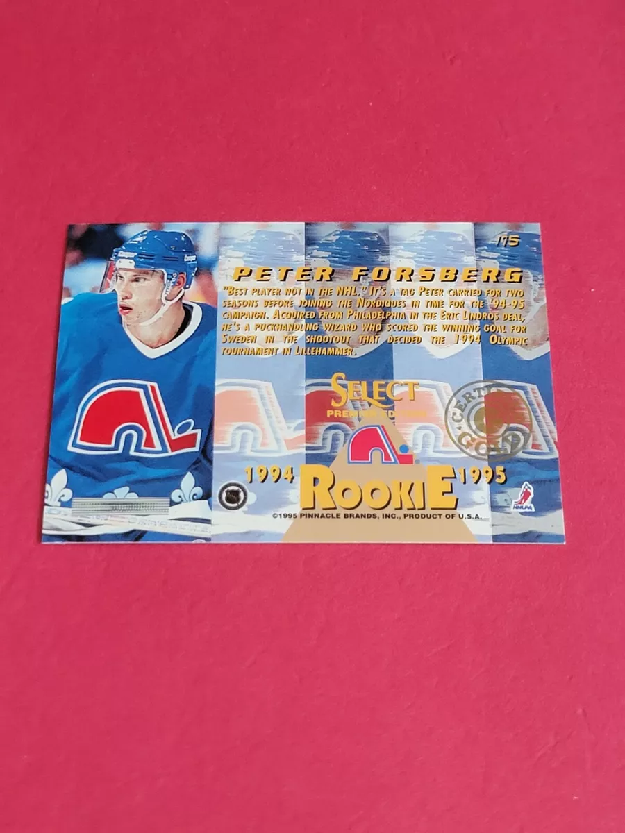 175 Peter Forsberg Rookie Quebec Nordiques 1994-95 Select Hockey