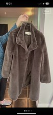Hobbs Faux Fur Brown So Soft Coat In M Retail Price £229