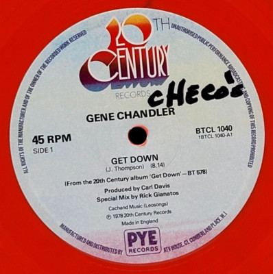 GENE CHANDLER - GET DOWN / GREATEST LOVE EVER KNOWN - SOUL SINGLE PINK VINYL