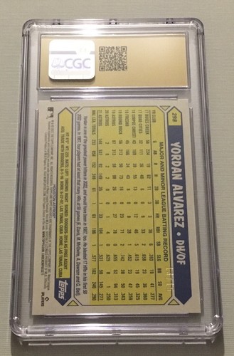 2022 Topps Archives Yordan Alvarez 13/15 Orange Hot Foil CGC Pristine 10 - Picture 2 of 2