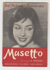 Spartito DOMENICO MODUGNO Musetto Un bacio dato Festival Sanremo 1956 ORCHESTRA