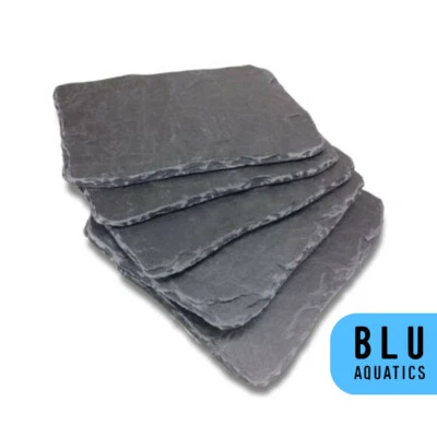 BLU AQUATICS Aquarium Rock SLATE Tile, Natural Stone For Fish Tank Substrate Decor Gravel