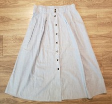 90s Vintage Long Button Front Denim Look Cotton Skirt Size 10 NWOT