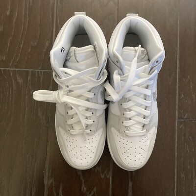 Women's Size 7 - Nike Dunk High Silver Glitter Swoosh W | eBay