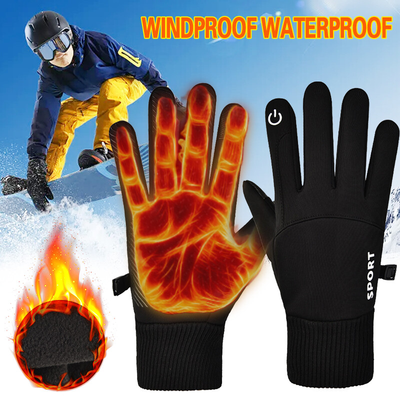 Men Winter Warm Windproof Waterproof Fleece Lined Thermal Touch Screens