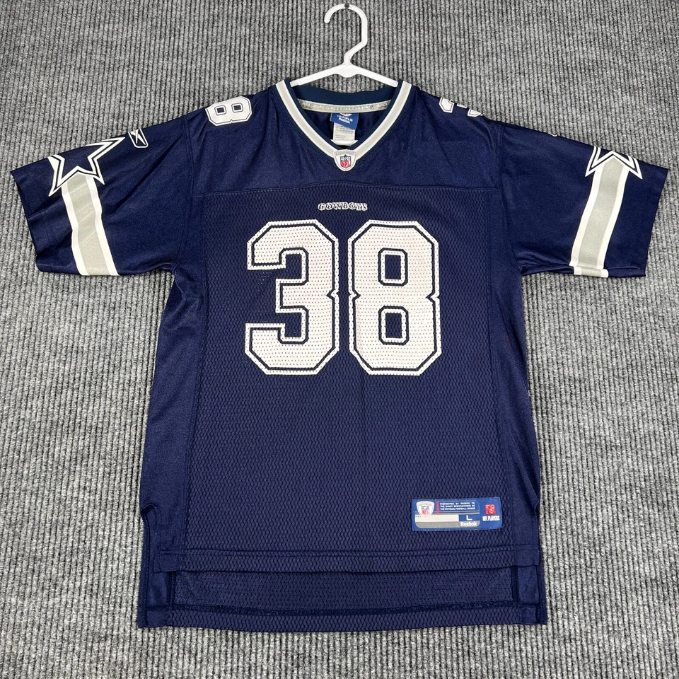 Camiseta deportiva de los Dallas Cowboys Roy Williams juvenil grande azul manga corta #38 NFL Foto 3 de 4