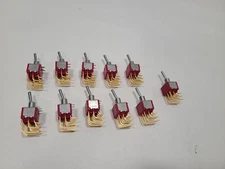 Lot Of 11 C&K 7301 3PDT for small signals 0.4 VA contact rating - audio switch