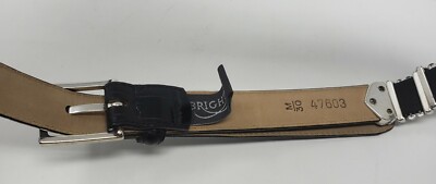 Brighton Leather Belt Women 44403 M/30 Crocodile Pattern Silver Gold Tone Buckle Womens Brighton Belt Black Leather Croc Silver Buckle 47603  main image 4