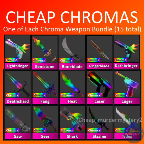 Roblox Murder Mystery 2 MM2 Super Rare Chroma Knives and Guns *FAST  DELIVERY*