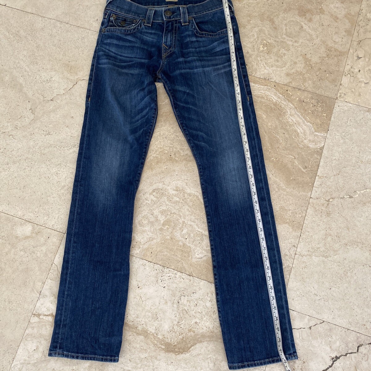 True Religion Mens Size 29 Blue Dark Wash Denim Ricky Relaxed 