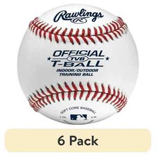 (6 pack) Rawlings TVB Youth Tball Training Baseball, 1 Count