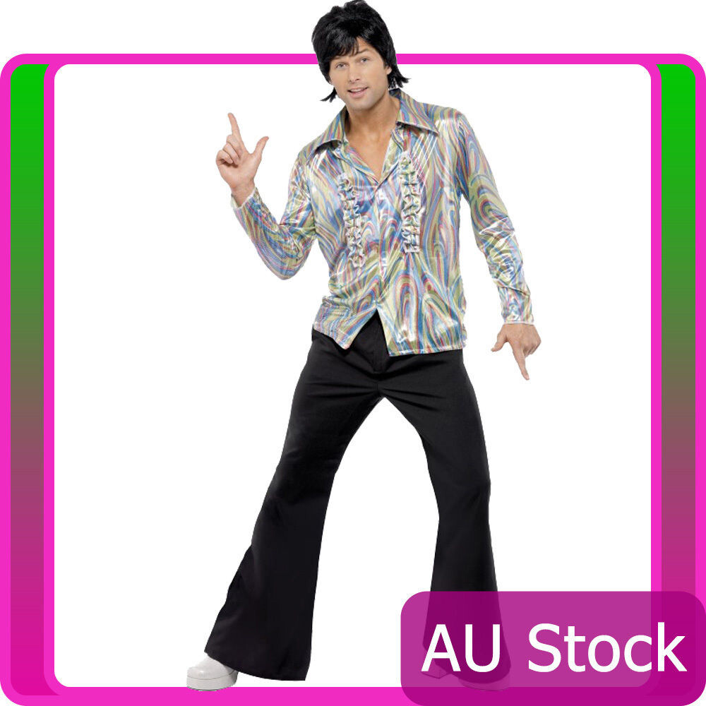 1960s 70s Hippie Costume Disco Dancer Mens Retro Hippy 1960s 1970s
