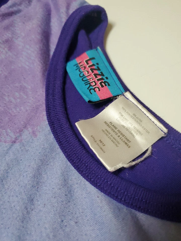 Camisón pijama púrpura vintage para niñas talla 10/12 Disney Lizzie McGuire difícil de encontrar raro Foto 4 de 4