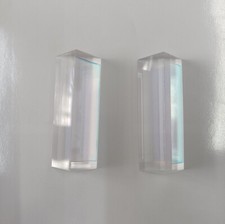 2PCS 45  Isosceles Right Angle Triangle Glass Prism 15X15X87mm Make Spectrum