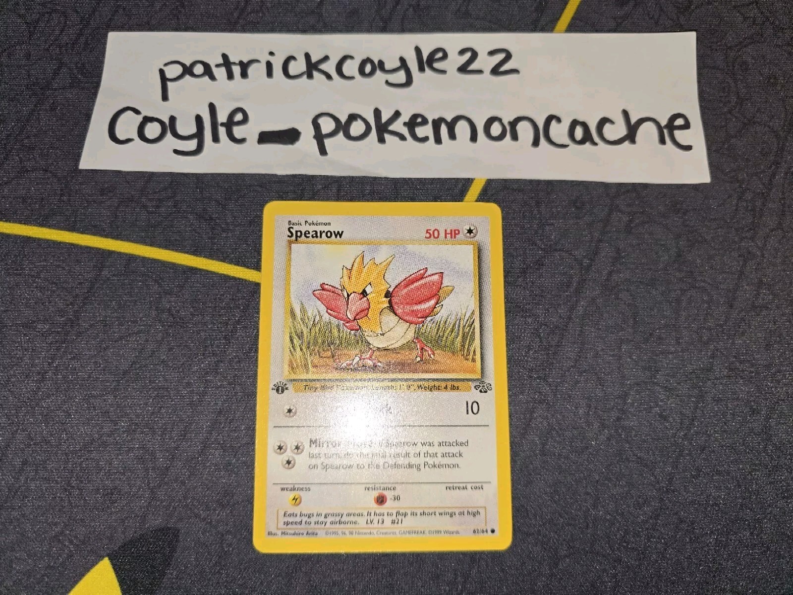 Spearow 1st Edition Common Jungle 62/64 NM front/VLP back