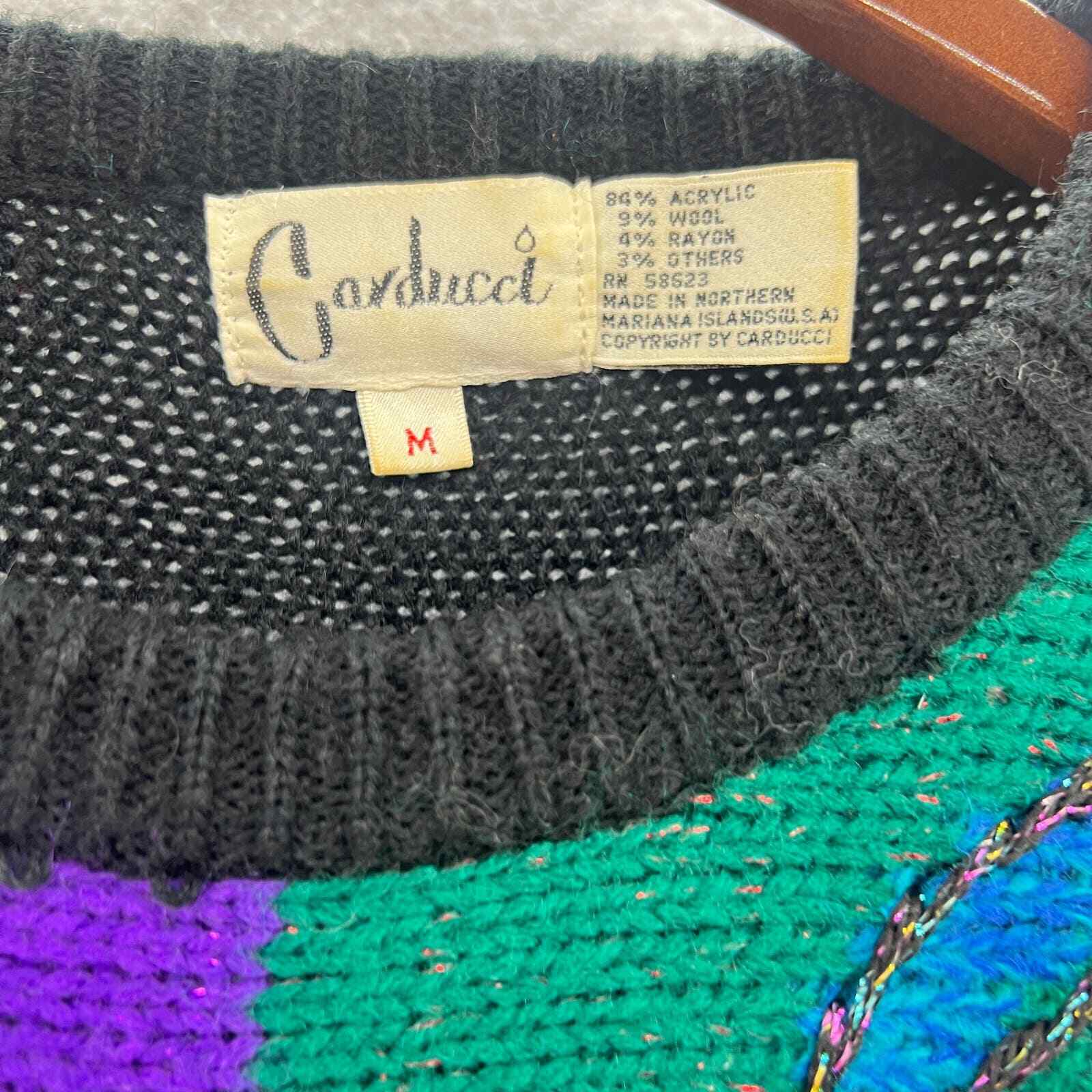 Carducci Vintage 80s Embroidered Crewneck Chunky … - image 4