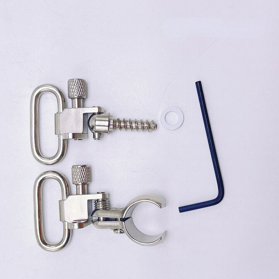 QD Sling Swivels Lever Action Split Band (0.64-0.66'') S3912 Silver/Black Set - Image 2 of 4