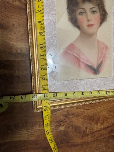1916 Prudential Girl gerahmt Passepartout Versicherung Co Werbung Kunst Kalender Druck - Bild 10 von 11