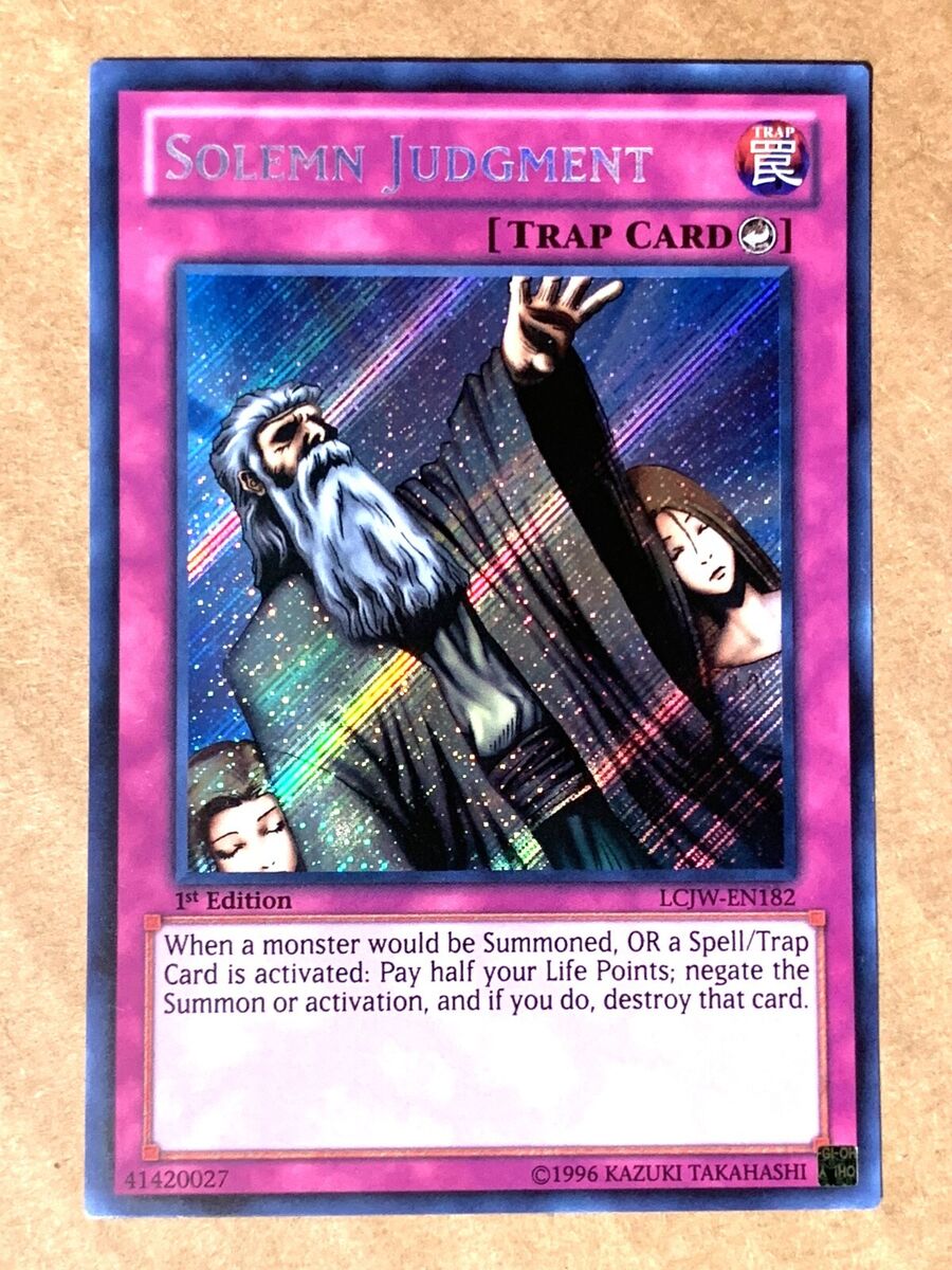 yugioh Solemn Judgement LCJW-EN182 1st Ed Secret Rare Near yugioh Solemn Judgement LCJW-EN182 1st Ed Secret Rare Near