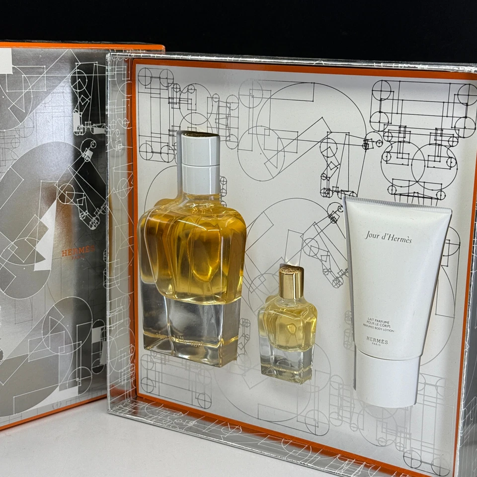 NUEVO Jour D'Hermes por Hermes JUEGO DE 3 piezas (EDP: 2,87 oz + 0,25 oz + 1 oz) Nuevo en caja Foto 2 de 4