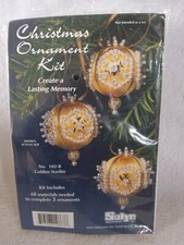 Vintage New Sulyn Golden Starlite Sequin  Beaded Christmas Ornament Kit