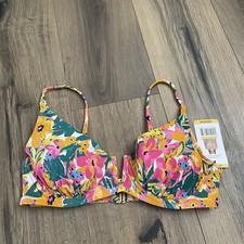 NEW Anne Cole Womens Medium Limited Edition Ladies Swim V-Wire Bikini Top Floral
