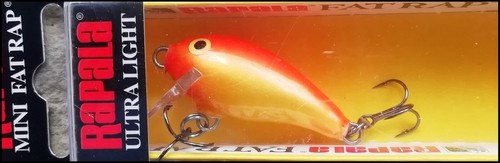 FISHING LURES RAPALA MINI FAT RAP MFR 3 cm GFR (Gold Fluo Red) color