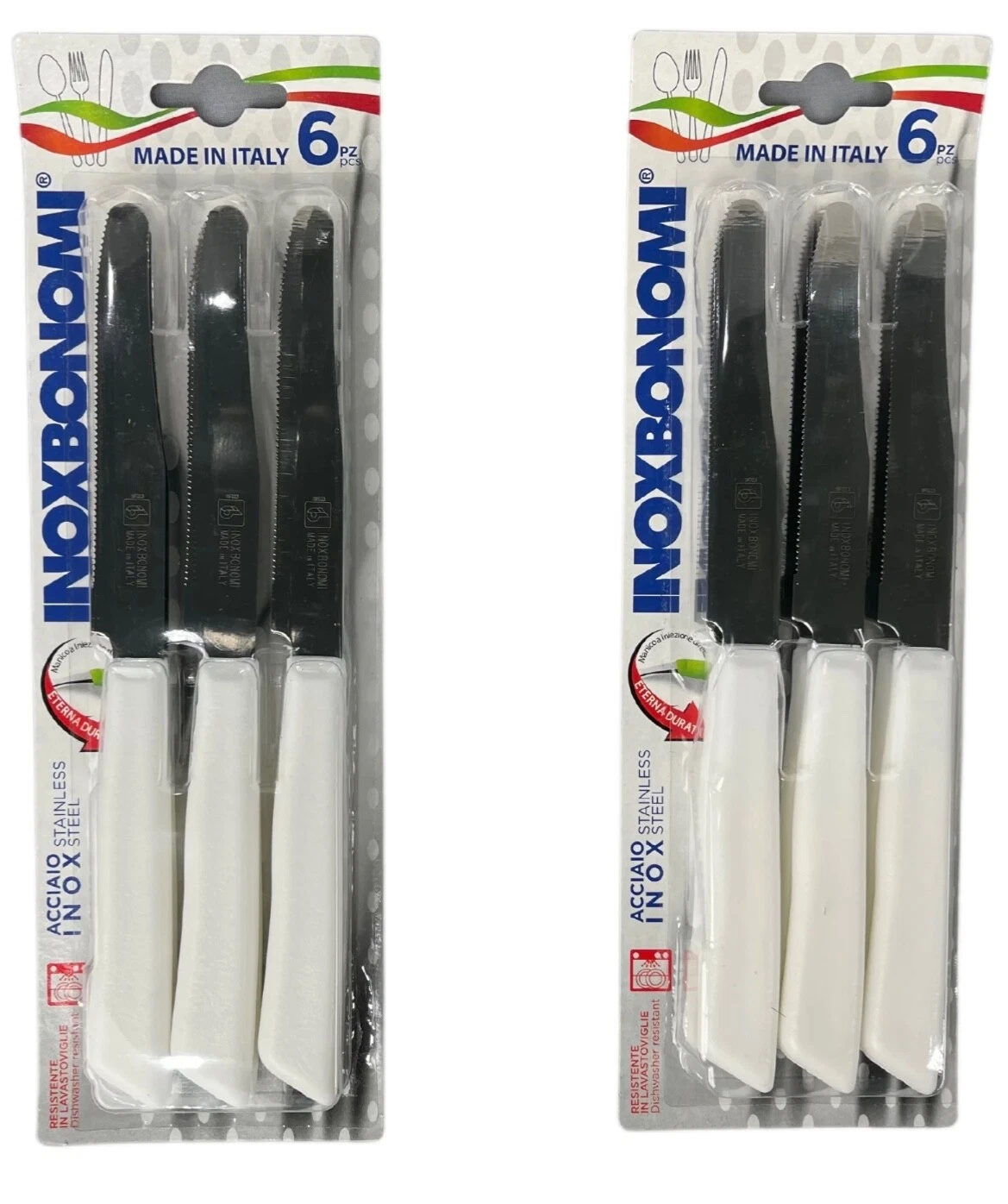 12x High Quality Serrated Edge Table Knives Inoxbonomi Knife Made in Italy New
Opens in a new window