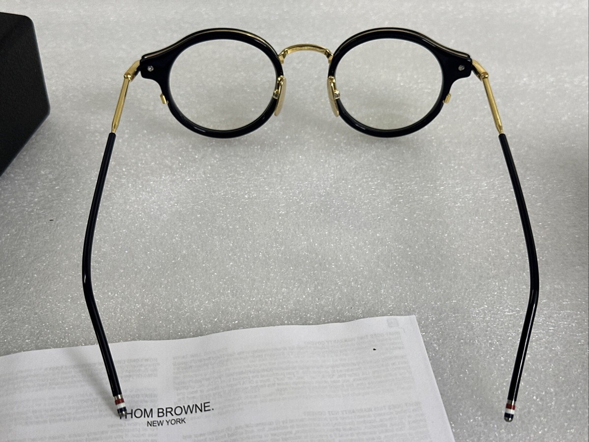 New THOM BROWNE TB-807-D-NVY-GLD-45 Eyeglasses Navy Blue New THOM BROWNE TB-807-D-NVY-GLD-45 Eyeglasses Navy Blue