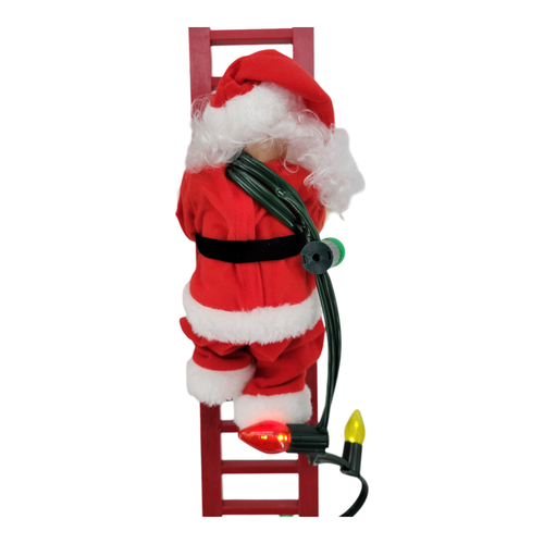 Mr Christmas Super Arrampicata Babbo Natale Scala Decorazione 15 Canzoni LED Display Illuminato - Foto 9 di 11