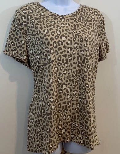 T-shirt donna ZOE+LIV girocollo leopardata taglia XXL - Foto 4 di 8
