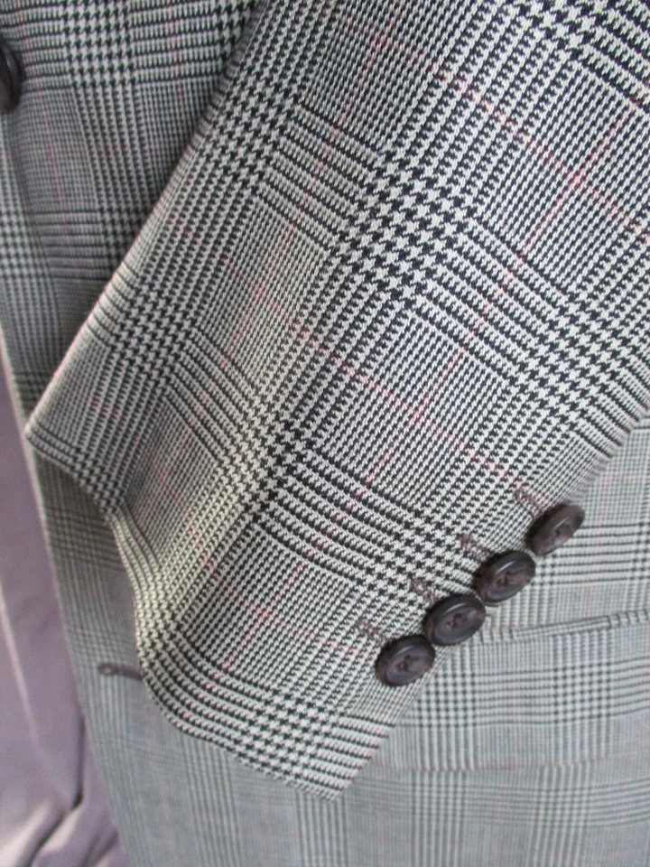 Ralph Lauren Seda Lana Negro Cuadros Blazer Abrigo Deportivo Chaqueta 40L Nuevo Con Etiquetas Nuevo Foto 3 de 4