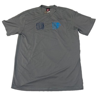 Quicksilver Men L Large Slate Gray Lightweight Wet Shirt Nylon Spandex Blue Logo