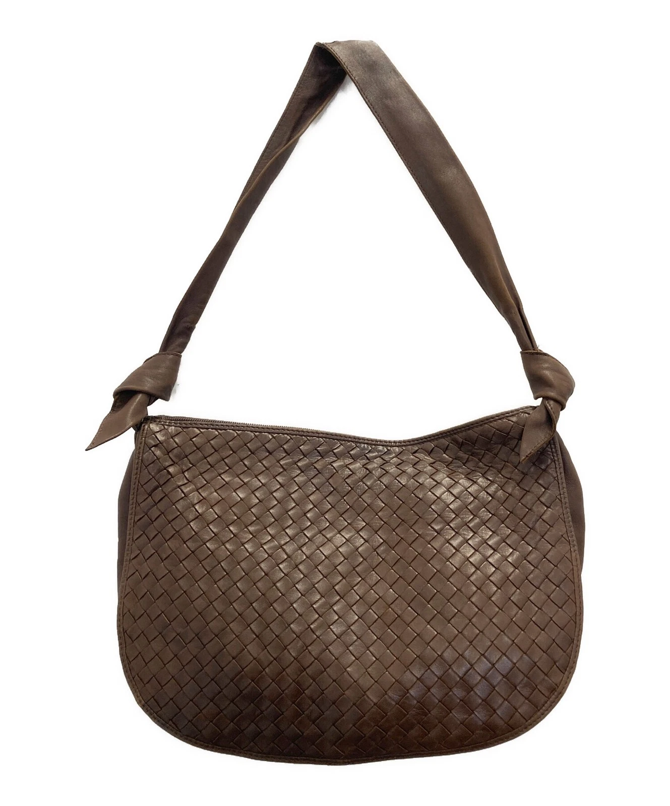 Bottega Veneta — Bottega Veneta Intrecciato Shoulder Bag 951260 Calfskin Leather Brown SK1141