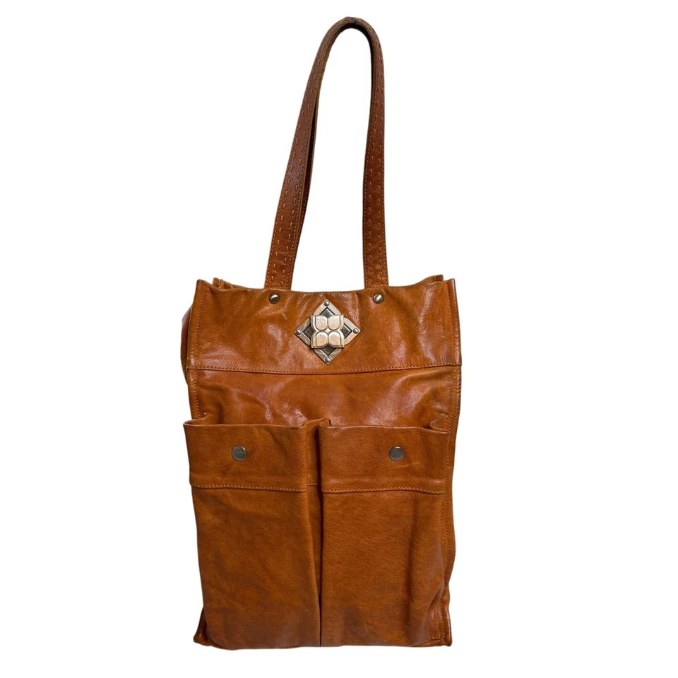 Bolso de Mano Vintage RETRO AÑOS 70 BCBG Maxazria Cuero Marrón HIPPIE BOHO Foto 2 de 4