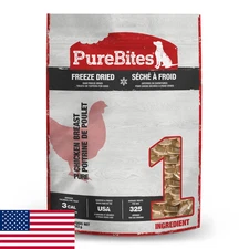 PureBites Freeze Dried Chicken Dog Treats, 1 Ingredient, Made in USA, 8.6oz