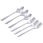 6 Pcs Toddler Cutlery Forks Kids Utensils Stainless Steel and Spoons