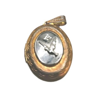 Goldtone Memory Locket Gold Wash Some Wear Beautiful Saying Engraved Paper Remna