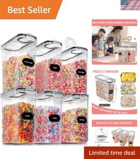 Stylish Stackable 4L Food Storage Containers with Lids - 6PCS Set with Labels