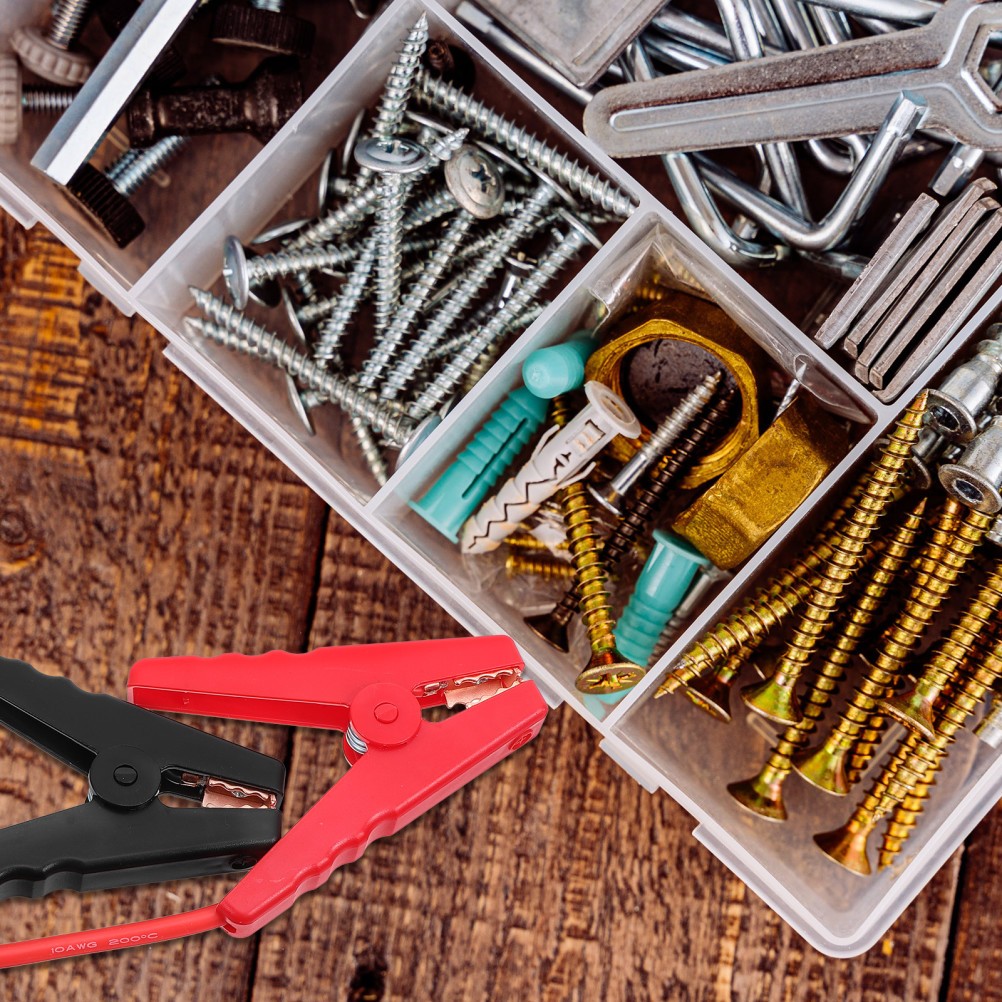 Car Jump Starter Cable Kit with Clips for Battery and Emergency Power Needs