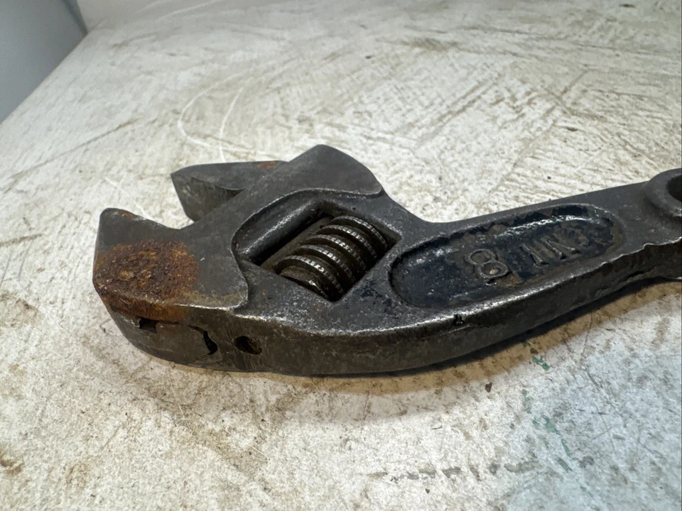 Llave ajustable curva vintage B&C Bemis & Call 8" - Hecha en EE. UU. Foto 4 de 4