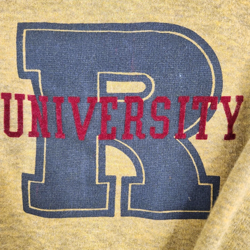 Sudadera deportiva Reebok vintage para adulto mediana amarilla azul marino con capucha cuello en V universitario Foto 4 de 4