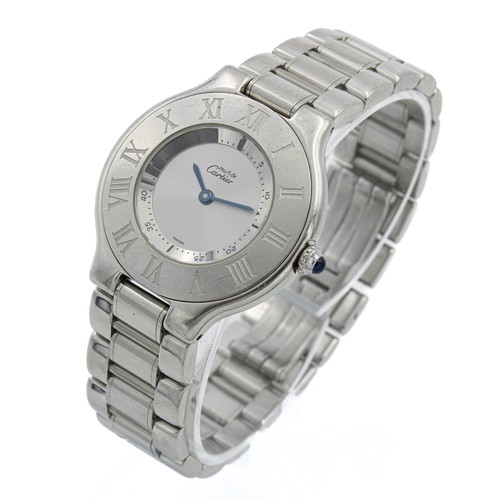 Vintage Cariter Must De 21 Stainless Steel 31mm Ladies Wristwatch #WB830-4 - Picture 3 of 7