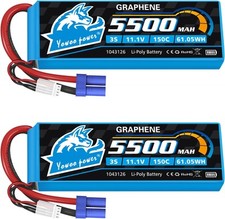 Yowoo 3S Lipo Battery 150C 5500mAh 11.1V Graphene Battery EC5 Connector