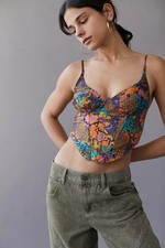 Urban Outfitters Paisley Print Corset Top Size S