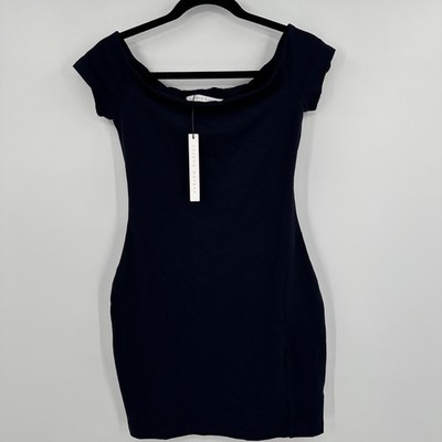 Susana Monaco Dress Womens Small Midnight Blue Off Shoulder Bodycon New Tags