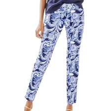 Lilly Pulitzer Kelly Skinny Ankle Pants High Tide You  re The Zest 001996 Blue 8